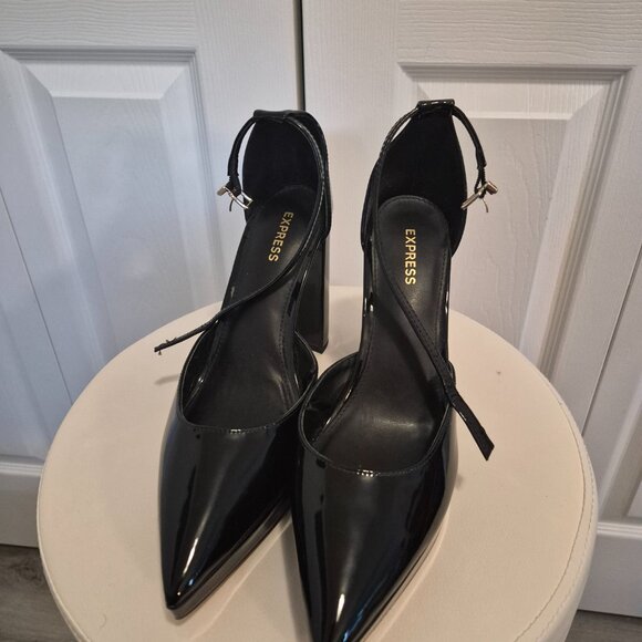 Express Black Block Heels - Picture 2 of 4